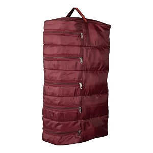 kuber industries upto 5 pair foldable shoe organiser cover for travel  hanging sandalshoes packing pouch amp storage bag with zip  maroon