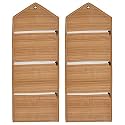 Kuber Industries Wooden Design 3 Pockets Wall Hanging Storage Organizer, Magazine/Letter Holder, Stationary Organizer (Brown)-HS43KUBMART25734,HS43KUBMART025734
