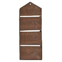 Kuber Industries Wooden Design 3 Pockets Wall Hanging Storage Organizer, Magazine/Letter Holder, Stationary Organizer- Pack of 2 (Brown)-HS43KUBMART25736