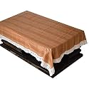 Kuber Industries Wooden Print Table Cloth 4 Seater|Waterproof Center Table Cover|Table Protector for Indoor &amp; Outdoor 60x40 (Brown)