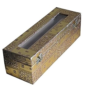 kuber industries wooden single roll bangle box golden