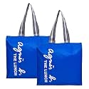 Kuber Industries Parachute Lunch Bag For Office, College And Adults - Zipper Style With Handle, Pack Of 2, Royal Blue