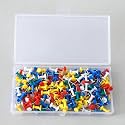 Kuber IndustriesSolid color Push Pins Tacks|Heavy-Duty Notice Board Pins 200" (Multi)