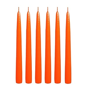 pack of 6 pcs 95 inch premium orange taper candles