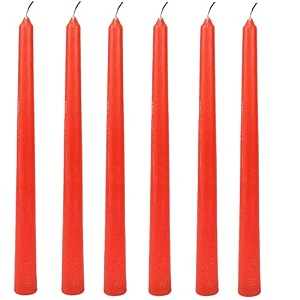pack of 6 pcs premium red taper candles - 95 inch spell candles in taper shape