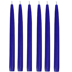 pack of 6 pcs 95 inch premium blue taper candles