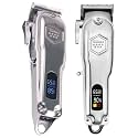 Kubra Kb-409 Professional Hair Clipper Cordless Rechargeable Led Display Hair Clipper Heavy Duty For And Beard Cut (Silver) Men