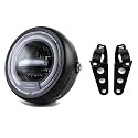 kucehiup 6.5 Inches Round Motorcycle LED Headlight with Brackets Assembly