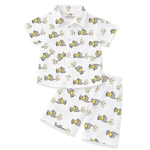 Kuchipoo Boys 100 Muslin Organic Cotton Co-Ord