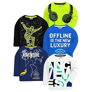 Kuchipoo Boys Full Sleeves Cotton T-Shirt