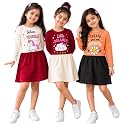 Kuchipoo Girls Cotton Printed Dresses Pack of