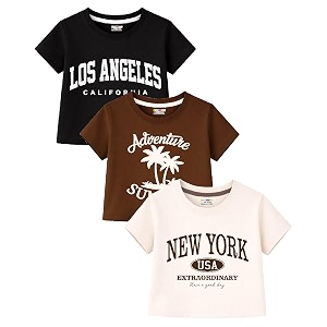 Kuchipoo Girls Crop Top Cotton T-Shirt -