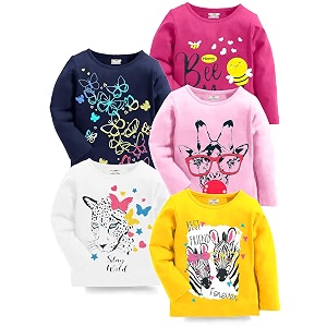 Kuchipoo Girls Full Sleeves Regular Fit Cotton