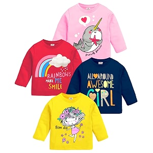 Kuchipoo Girls Full Sleeves Regular Fit Cotton