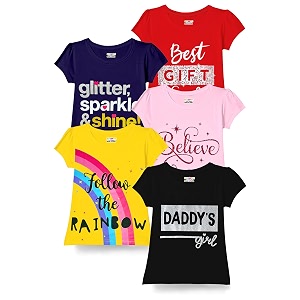 Kuchipoo Girls Half Sleeves Regular Fit Cotton