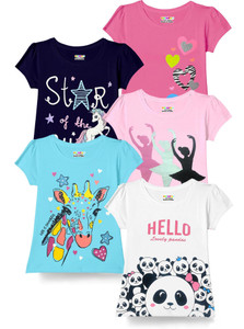 Kuchipoo Girls Printed Cotton Blend Regular T