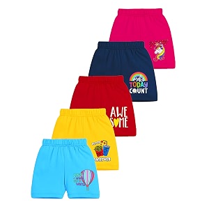Kuchipoo Girls Regular Fit Cotton Shorts -