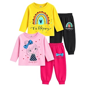 Kuchipoo Girls Regular Fit Cotton T-Shirts and