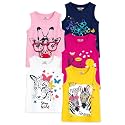 Kuchipoo Girls Sleeveless Regular Fit Cotton T-Shirt