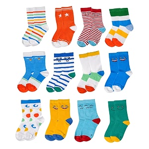 kuchipoo kids 100 cotton socks - pack of 12