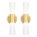 kudos 2 Pack Brushed Gold Vanity Light, Milk White Glass, KDVL13-GD-2PK