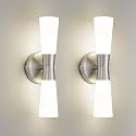 kudos 2 Pack Brushed Nickel Vanity Lights, Milk White Glass, KDVL13-BN-2PK