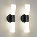 kudos 2 Pack Black Vanity Lights, Milk White Glass, 3CCT, KDVL13-BK-2PK