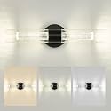 kudos Black LED Vanity Light, Crystal Bubble and Clear Glass, KDVL05-BK-2