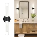 kudos Black LED Vanity Light, Clear and Frosted Glass, 3CCT, KDVL06-BK-2
