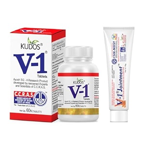 kudos v-1 tablets get one amp jointment - 90g free