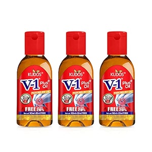 kudos v-1 plus pain relief oil  for exclusive blend for bones amp joints  50ml  10ml free  pack of 3