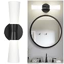 kudos 16 Inch Black Vanity Lights, Milk White Glass, 3CCT, KDVL13-BK