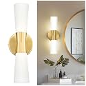 kudos 16 Inch Brushed Gold Vanity Light, Milk White Glass, 3CCT, KDVL13-GD