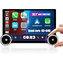KUDOSS 10.1 Diamond Quad Core 4G+64GB 2 DIN Dual Knobs Car Stereo Radio with Wireless CarPlay & Android Auto 10.1" Touch Screen with Double Knobs GPS Navigation Bluetooth Voice Control.