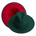 KUJUHA Fedora Hats for Mens/Womens Felt FedoraHats Two Tone Wide Brim Fedora Hats Rancher Hat
