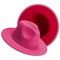 KUJUHA Women Men Wide Brim Fedora Hat
