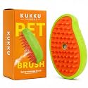 KUKKU TRADERS 2-in-1 Cat Steam Brush for Shedding, Pet Grooming Brush with Anti-Static Mist Spray, USB Rechargeable Dog & Cat Grooming Comb, Soft Silicone Bristles Pet Hair Remover Brush for Long & Short Hair
