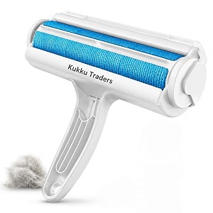 kukku traders lint roller for clothes pet hair remover roller for dog amp cat hair reusable self-cleaning fur remover brush for sofa carpet bed couch upholstery amp car seats no refills required