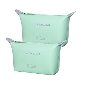 kuklar small pouch toiletry bag for women waterproof makeup pouch for purse travel portable zip pouch aesthetic bag pack of 2 mint green