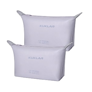 kuklar small pouch toiletry bag for women waterproof makeup pouch for purse travel portable zip pouch aesthetic bag pack of 2 lavender