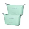 KUKLAR Small Pouch Toiletry Bag for Women Waterproof Makeup Pouch for Purse Travel Portable Zip Pouch Aesthetic Bag Pack of 2 (Mint Green)
