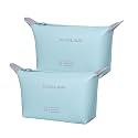 KUKLAR Small Pouch Toiletry Bag for Women Waterproof Makeup Pouch for Purse Travel Portable Zip Pouch Aesthetic Bag Pack of 2 (Sky Blue)