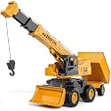 KukuFun 3-in-1 Construction Truck Sand Toys for Kids Toddlers 1-3 4-8, Sand Trucks for Sandbox with Dump Crane Bulldozer，Beach Truck Toy Vehicle Bulk Set for Boys Girls Gifts Ages 1 2 3 4 5 +