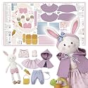 kullaloo - Cut & Sew Fabric Panel for Intermediate Skills - with Video Instructions - Doll Sewing Panel Doll with Clothes: Dress Me Bestie Bibby Bunny