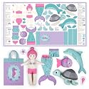 kullaloo Cut & Sew Fabric Panel – Mermaid Craft Sewing Kit for Kids Beginners – DIY for Girls & Boys (Underwater Tales)