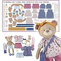 kullaloo – Cut & Sew Fabric Panel – Pre-Printed Patterns on Cotton Fabric – Rag Doll Sewing Kit with Clothes – Betsy Bear Doll Sewing Pattern – incl. Video Instructions