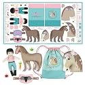 kullaloo Horse-Themed Fabric Panel Sewing Kit ✦ Cut & Sew DIY Project for Kids & Beginners ✦ Includes 8 Projects – Great for Girls, Boys, and Family Craft Time (Horse Love)