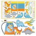 kullaloo Sewing kit for Kids Beginners - DIY Craft for Girls & Boys - Cut & Sew Fabric Panel Dinosaur (Dino Friends)
