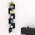 Kundi Corner MDF Wooden Laminated Wall Mount Zigzag Shape 5 Tier Rack for Home Decor (Wenge, 48x8x8 Inches, Brown)