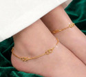 Kunjus Festive Wear Designer Golden Beads Anklet Brass Anklet